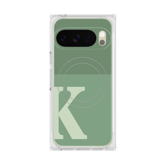 Premium Square Case with Pixelsnap［ Original - initial two tone - K green ］