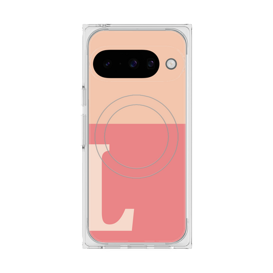 Premium Square Case with Pixelsnap［ Original - initial two tone - L pink ］