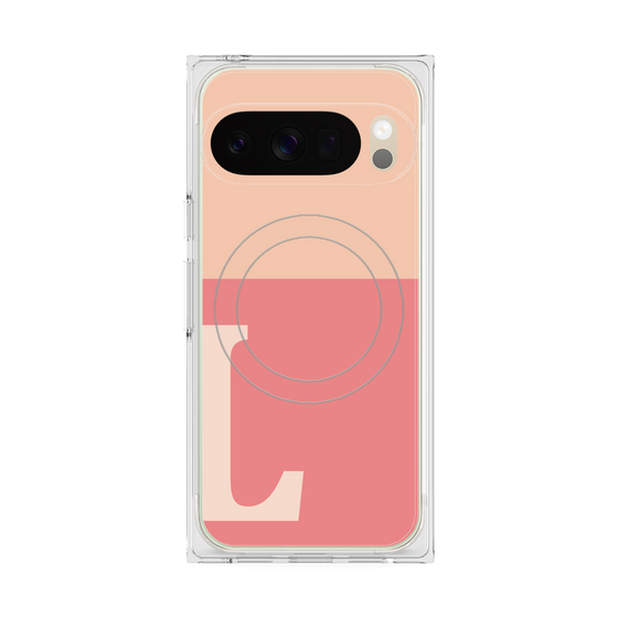 Premium Square Case with Pixelsnap［ Original - initial two tone - L pink ］