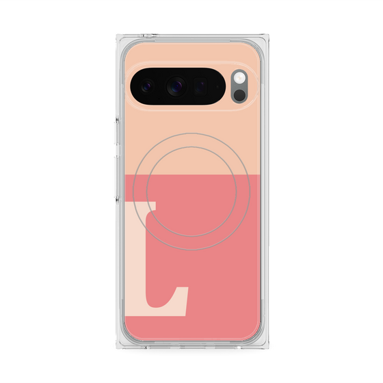 Premium Square Case with Pixelsnap［ Original - initial two tone - L pink ］