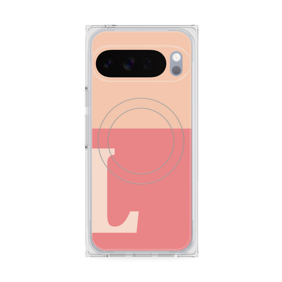 Premium Square Case with Pixelsnap［ Original - initial two tone - L pink ］