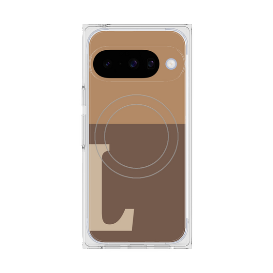 Premium Square Case with Pixelsnap［ Original - initial two tone - L brown ］