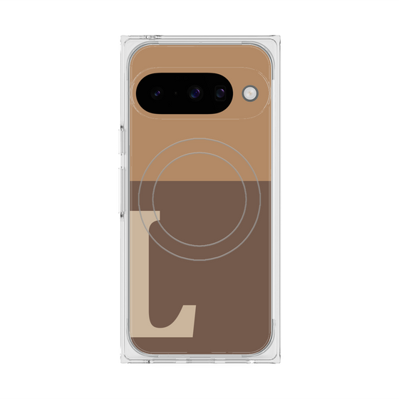 Premium Square Case with Pixelsnap［ Original - initial two tone - L brown ］