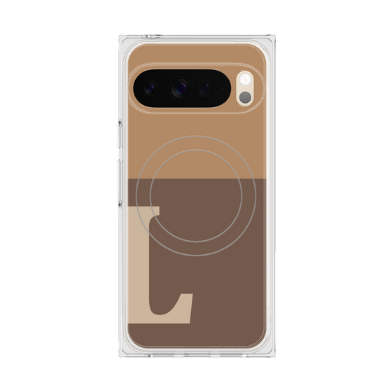 Premium Square Case with Pixelsnap［ Original - initial two tone - L brown ］