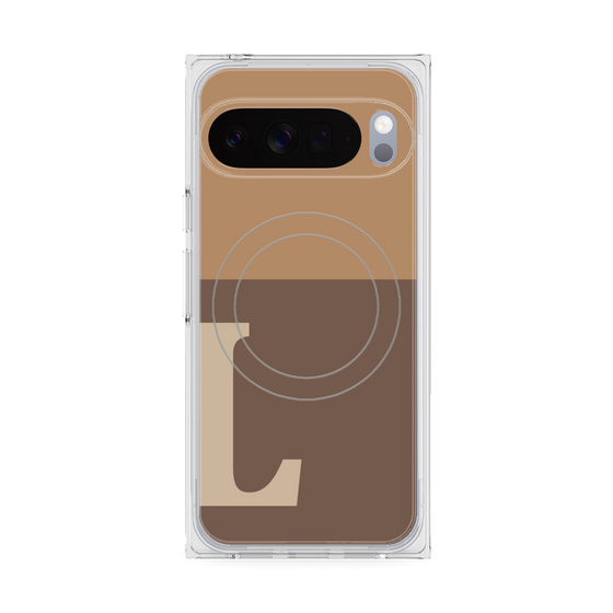 Premium Square Case with Pixelsnap［ Original - initial two tone - L brown ］