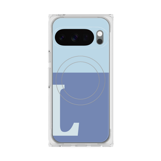 Premium Square Case with Pixelsnap［ Original - initial two tone - L blue ］
