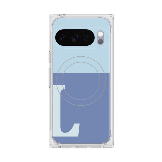 Premium Square Case with Pixelsnap［ Original - initial two tone - L blue ］