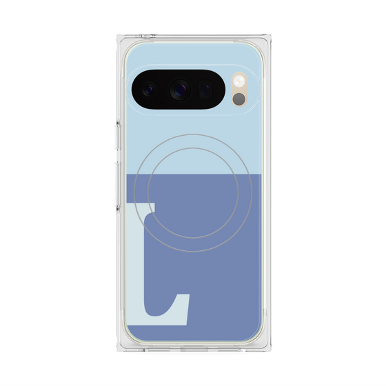 Premium Square Case with Pixelsnap［ Original - initial two tone - L blue ］