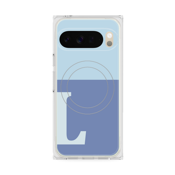 Premium Square Case with Pixelsnap［ Original - initial two tone - L blue ］