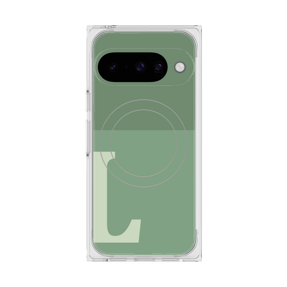 Premium Square Case with Pixelsnap［ Original - initial two tone - L green ］