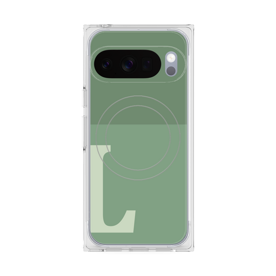 Premium Square Case with Pixelsnap［ Original - initial two tone - L green ］