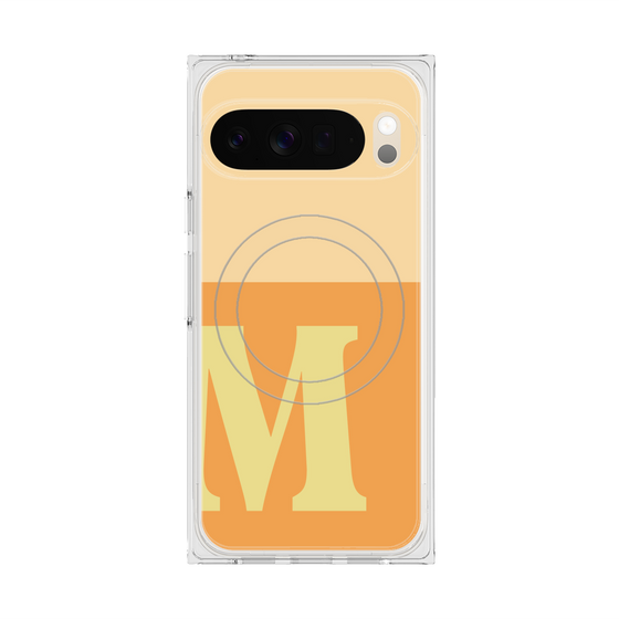 Premium Square Case with Pixelsnap［ Original - initial two tone - M orange ］