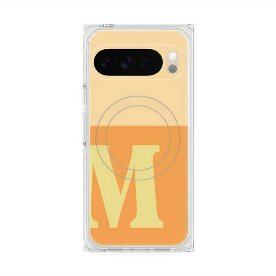 Premium Square Case with Pixelsnap［ Original - initial two tone - M orange ］