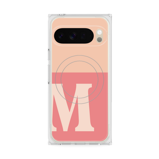 Premium Square Case with Pixelsnap［ Original - initial two tone - M pink ］
