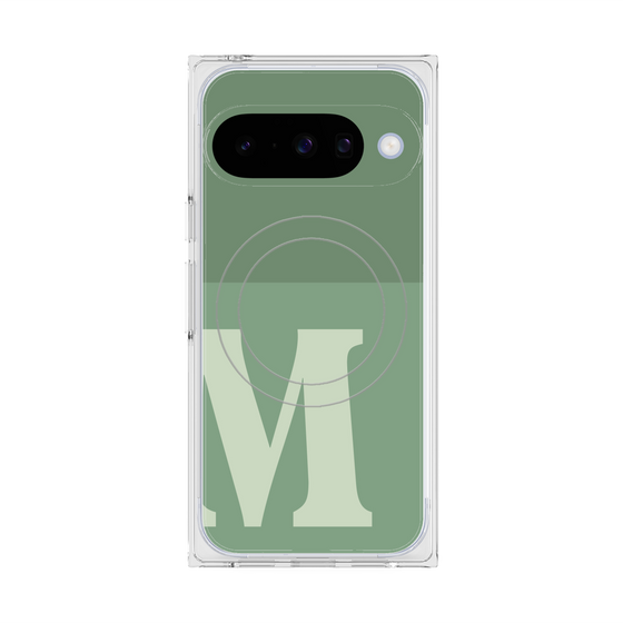 Premium Square Case with Pixelsnap［ Original - initial two tone - M green ］