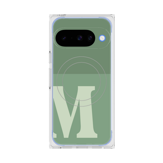 Premium Square Case with Pixelsnap［ Original - initial two tone - M green ］