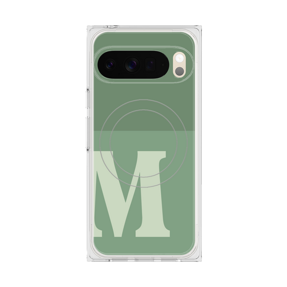 Premium Square Case with Pixelsnap［ Original - initial two tone - M green ］