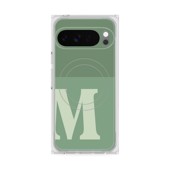 Premium Square Case with Pixelsnap［ Original - initial two tone - M green ］