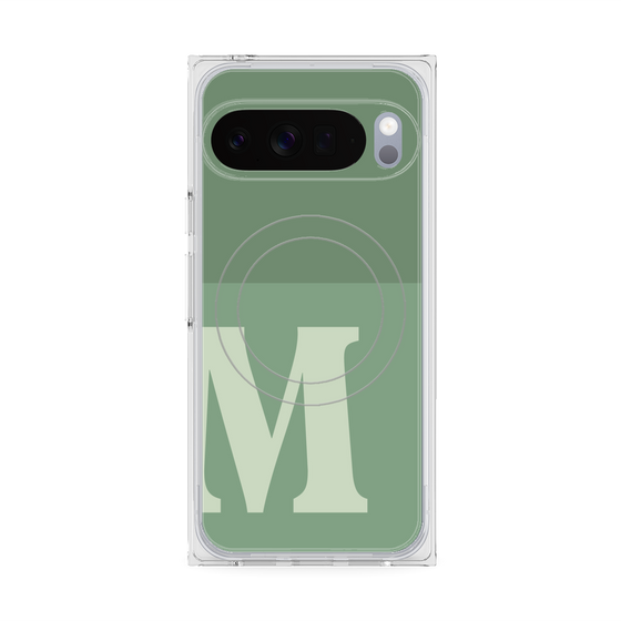Premium Square Case with Pixelsnap［ Original - initial two tone - M green ］