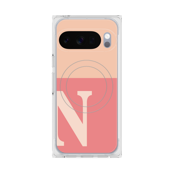 Premium Square Case with Pixelsnap［ Original - initial two tone - N pink ］