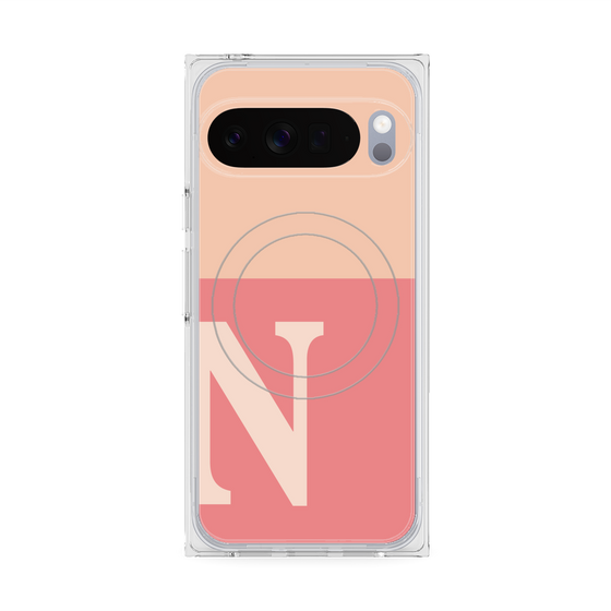 Premium Square Case with Pixelsnap［ Original - initial two tone - N pink ］