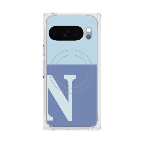 Premium Square Case with Pixelsnap［ Original - initial two tone - N blue ］