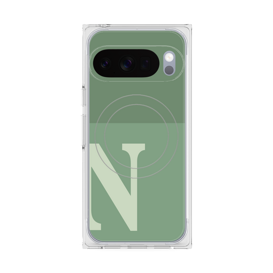 Premium Square Case with Pixelsnap［ Original - initial two tone - N green ］