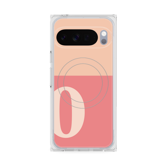 Premium Square Case with Pixelsnap［ Original - initial two tone - O pink ］