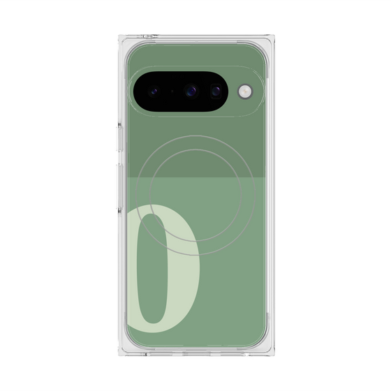 Premium Square Case with Pixelsnap［ Original - initial two tone - O green ］