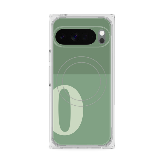 Premium Square Case with Pixelsnap［ Original - initial two tone - O green ］