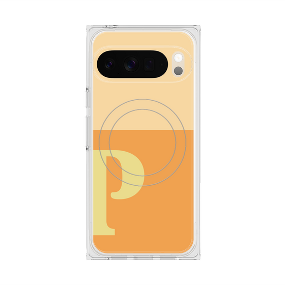 Premium Square Case with Pixelsnap［ Original - initial two tone - P orange ］