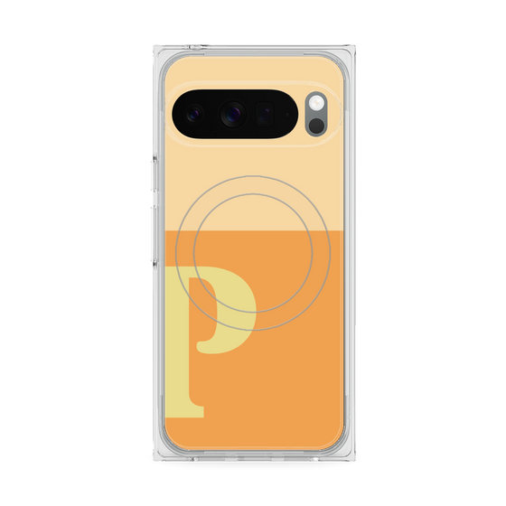 Premium Square Case with Pixelsnap［ Original - initial two tone - P orange ］