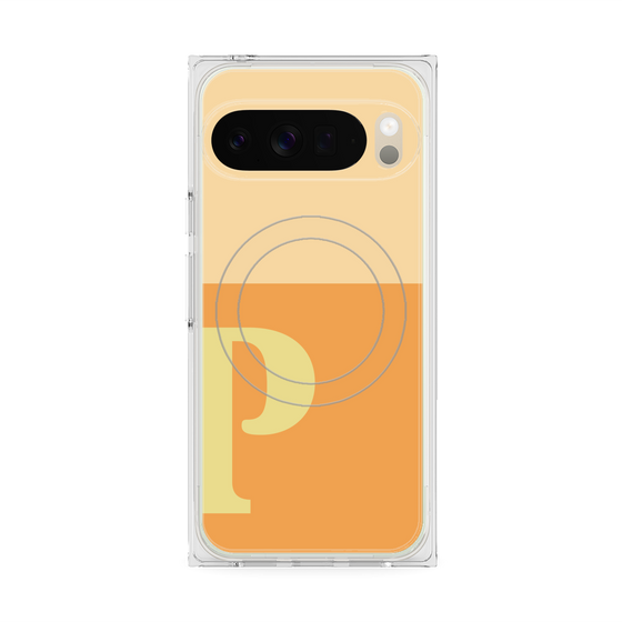 Premium Square Case with Pixelsnap［ Original - initial two tone - P orange ］