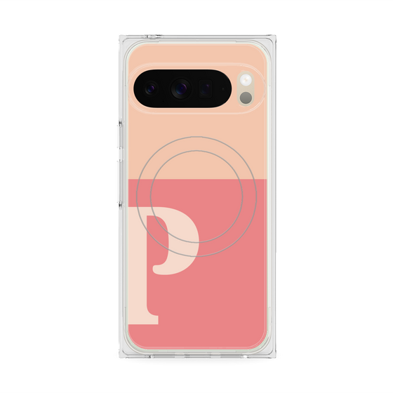 Premium Square Case with Pixelsnap［ Original - initial two tone - P pink ］