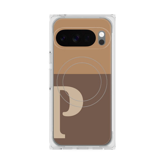 Premium Square Case with Pixelsnap［ Original - initial two tone - P brown ］