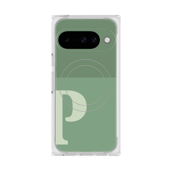 Premium Square Case with Pixelsnap［ Original - initial two tone - P green ］