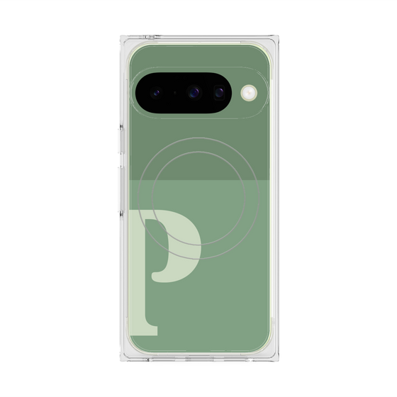 Premium Square Case with Pixelsnap［ Original - initial two tone - P green ］
