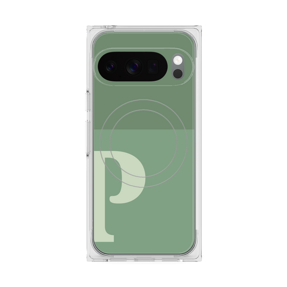 Premium Square Case with Pixelsnap［ Original - initial two tone - P green ］