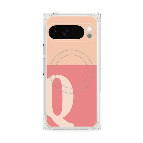 Premium Square Case with Pixelsnap［ Original - initial two tone - Q pink ］