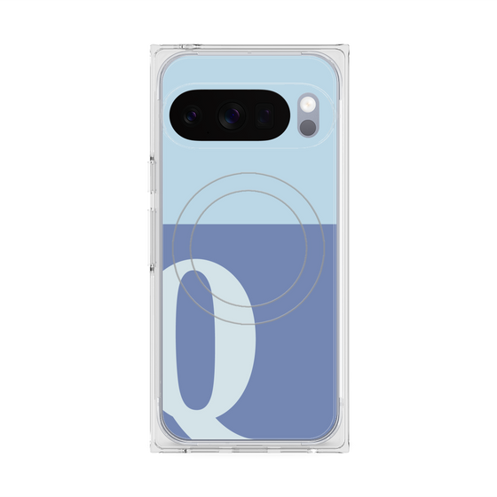 Premium Square Case with Pixelsnap［ Original - initial two tone - Q blue ］