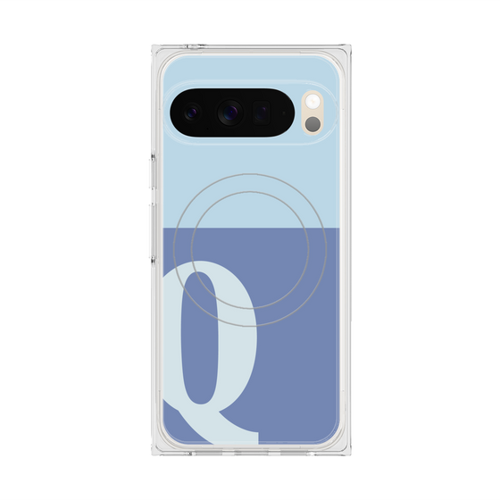 Premium Square Case with Pixelsnap［ Original - initial two tone - Q blue ］