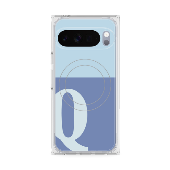 Premium Square Case with Pixelsnap［ Original - initial two tone - Q blue ］