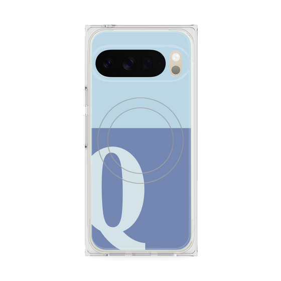 Premium Square Case with Pixelsnap［ Original - initial two tone - Q blue ］
