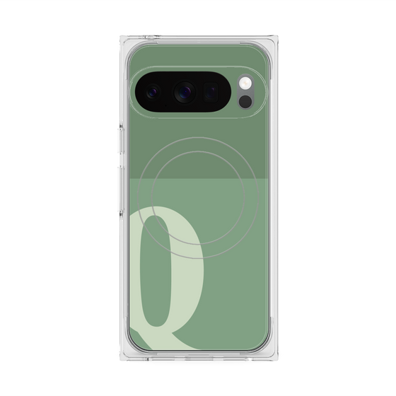 Premium Square Case with Pixelsnap［ Original - initial two tone - Q green ］