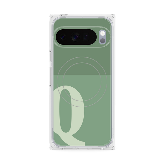 Premium Square Case with Pixelsnap［ Original - initial two tone - Q green ］