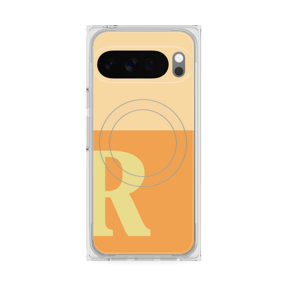 Premium Square Case with Pixelsnap［ Original - initial two tone - R orange ］