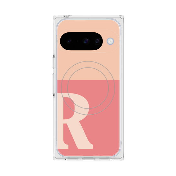 Premium Square Case with Pixelsnap［ Original - initial two tone - R pink ］