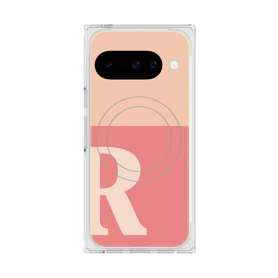 Premium Square Case with Pixelsnap［ Original - initial two tone - R pink ］