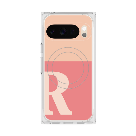 Premium Square Case with Pixelsnap［ Original - initial two tone - R pink ］