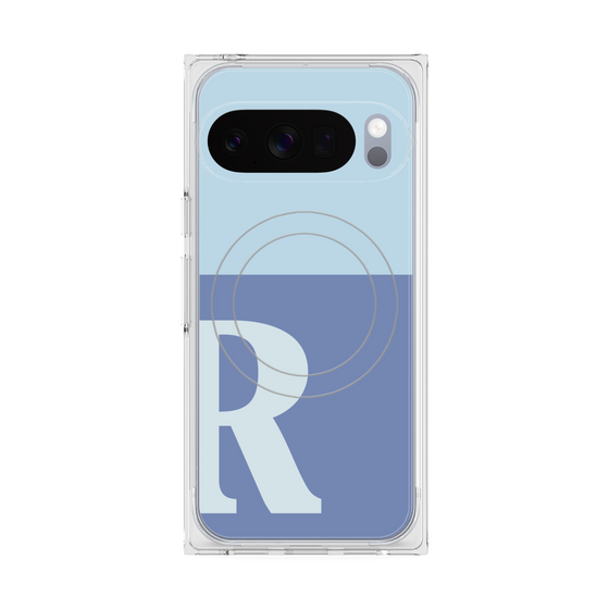 Premium Square Case with Pixelsnap［ Original - initial two tone - R blue ］
